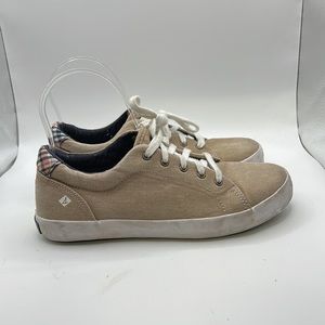 Sperry Top Sider Tuck Memory Foam Shoes Sneakers Tan Girls Juniors Size 4